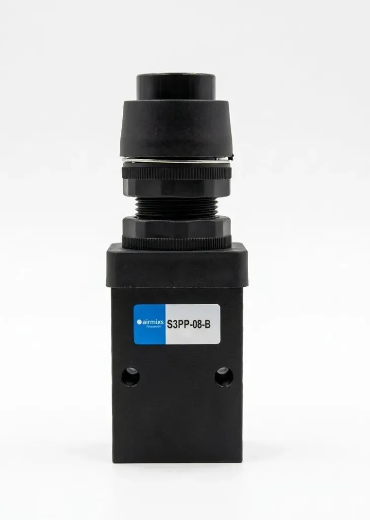 [S3PP-08-B] S3PP-08-B AIRMIXS Pneumatic 3/2-Way Mechanical Flush Push Button Valve (G1/4 Port)