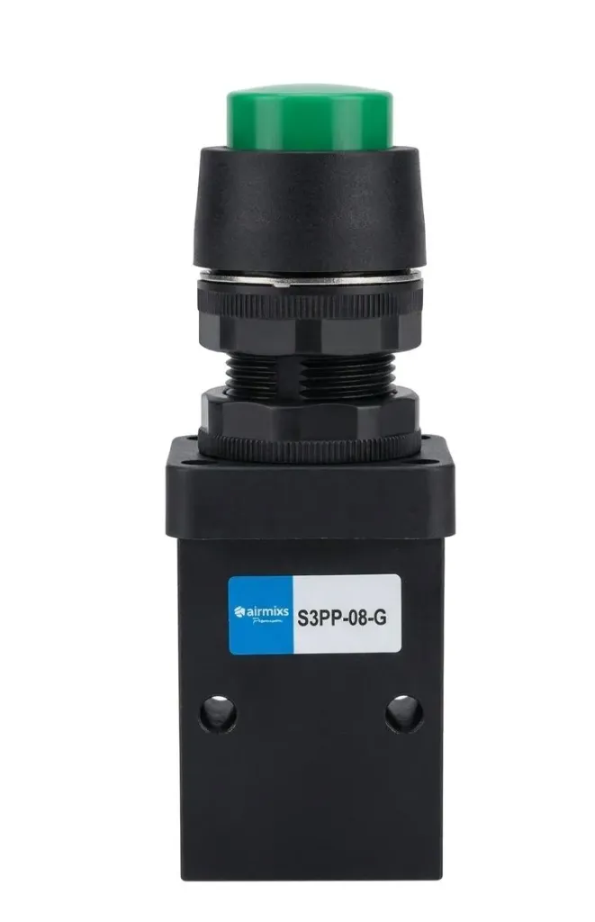 S3PP-08-G AIRMIXS Pneumatic 3/2-Way Mechanical Flush Push Button Valve (G1/4 Port)