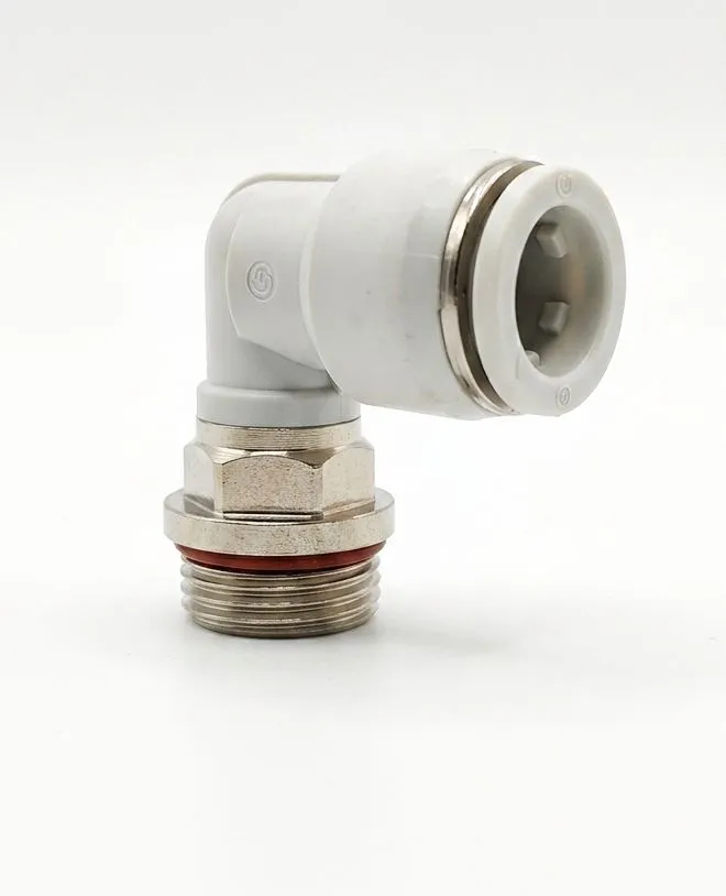 AIRMIXS PL 12-G03 Pneumatic Male Elbow Fitting – 12mm Tube OD x 3/8" G Thread with O-Ring