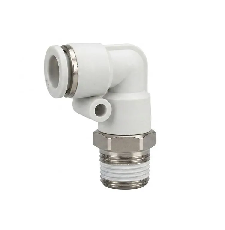 AIRMIXS PL 1/4-1/2 Pneumatic Male Elbow Fitting – 1/4" Tube OD x 1/2" NPT/PT Thread