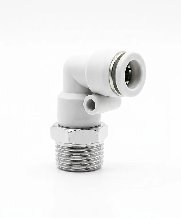 AIRMIXS PL08-03 Pneumatic Push-in Male Elbow Fitting (8mm OD x R3/8" / PT3/8" Thread)