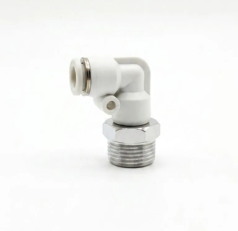 AIRMIXS PL06-03 Pneumatic Push-in Male Elbow Fitting (6mm OD x R3/8" / PT3/8" Thread)