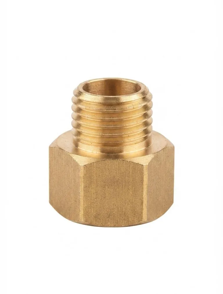 J-A110 AIRMIXS Brass Hexagon Adapter Male 3/8" NPT to Female 1/2" NPT