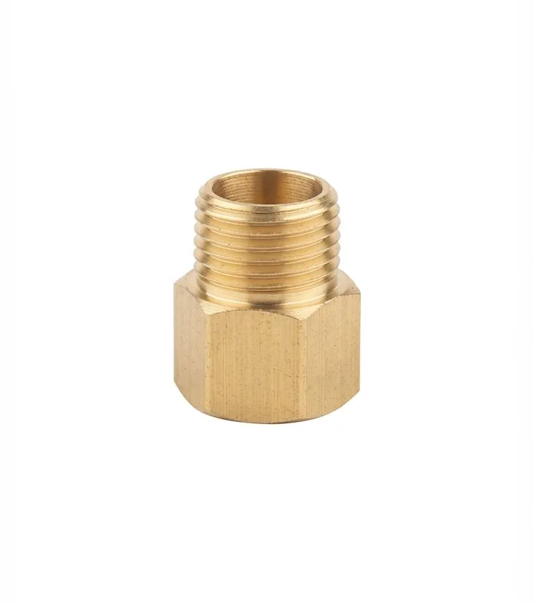 J-A102 AIRMIXS Brass Hexagon Adapter Male 1/4" NPT to Female 1/4" NPT