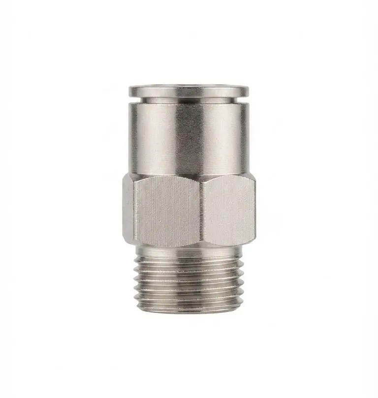 MPC 16-4 AIRMIXS Straight Male Connector – 16mm Tube to 1/2" Thread, Nickel-Plated Brass