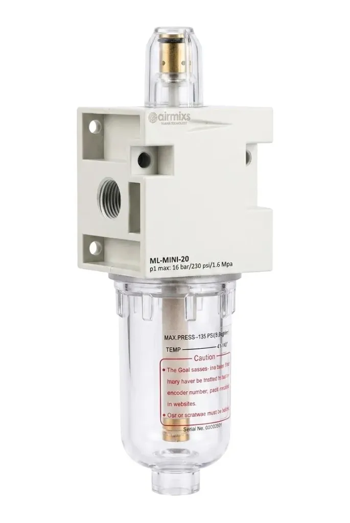 ML-MINI-20NX-1/4 AIRMIXS Clear-Bowl Pneumatic Lubricator