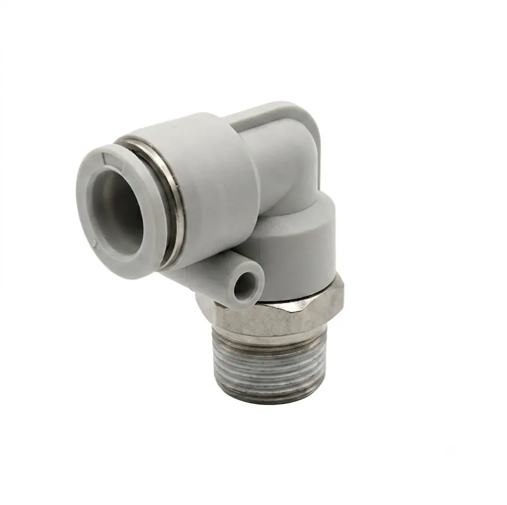 PL1/4-1/8 AIRMIXS 90° Male Elbow Push-to-Connect Pneumatic Air Fitting 1/4" Tube OD x 1/8" NPT Male
