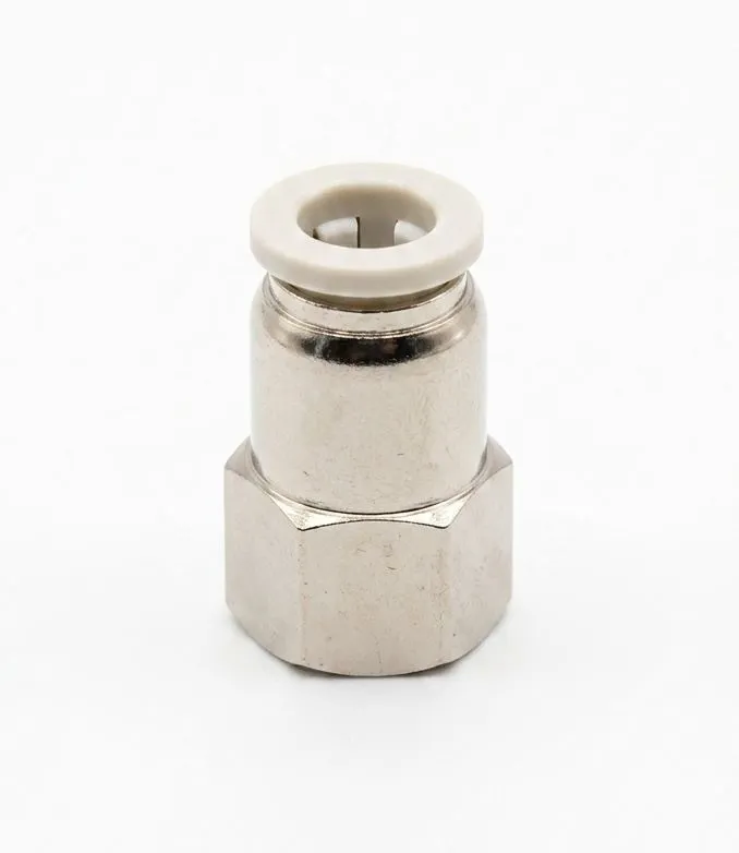 PCF06-02 AIRMIXS Pneumatic Push-In Female Straight Connector 6mm OD x 1/4" BSPT/PT Thread