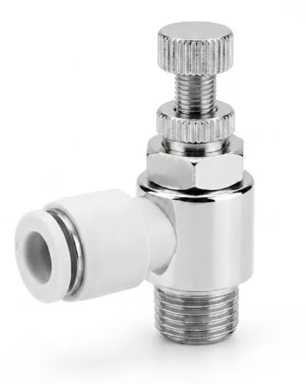 SL08-04 AIRMIXS Pneumatic Speed Controller Flow Control Valve 8mm OD Tube x 1/2" Male Thread