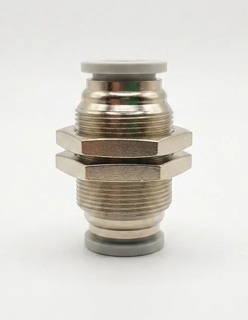 PM06 AIRMIXS Pneumatic Bulkhead Union Push-In Fitting 6mm Tube O.D. x 6mm Tube O.D.