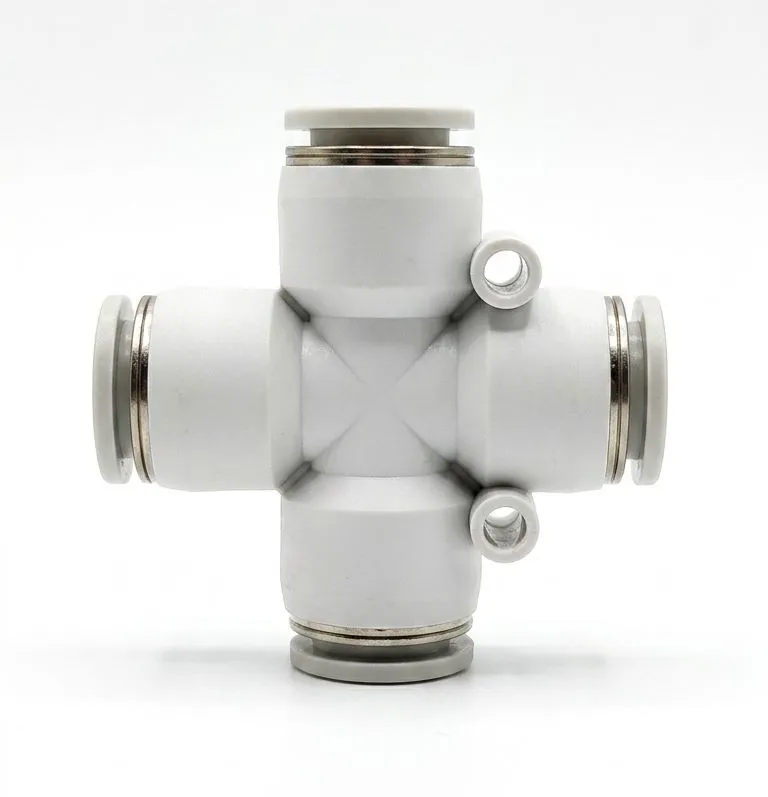 PZA10 AIRMIXS 4-Way Union Cross Equal Push-In Pneumatic Fitting 10mm Tube O.D.