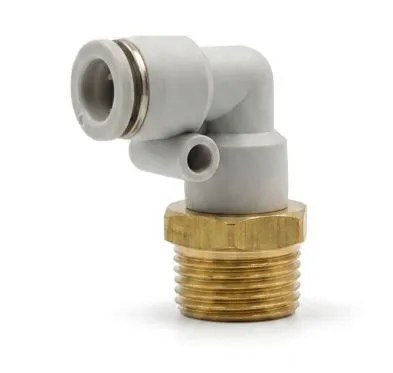 PL5/16-1/4 AIRMIXS Male Elbow L-Shaped Push-In Pneumatic Tube Fitting 5/16" Tube O.D. x 1/4" NPT/BSPT Thread