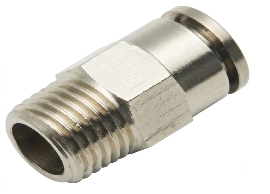 MPC10-02 AIRMIXS Mini Push-in Male Straight Pneumatic Fitting 10mm OD Tube x 1/4" Thread