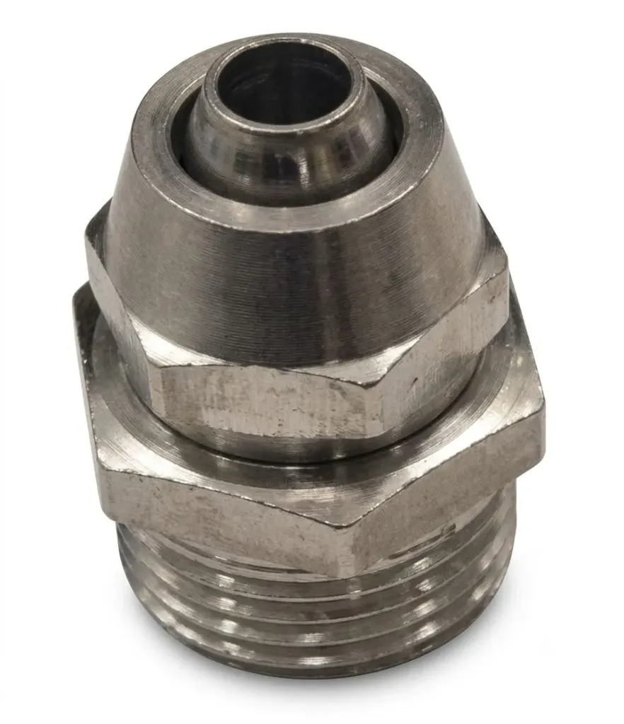 [BC08-03] BC08-03 AIRMIXS Bicone Metallic Brass Compression Fitting – 8mm OD Tube × 3/8" Male Thread