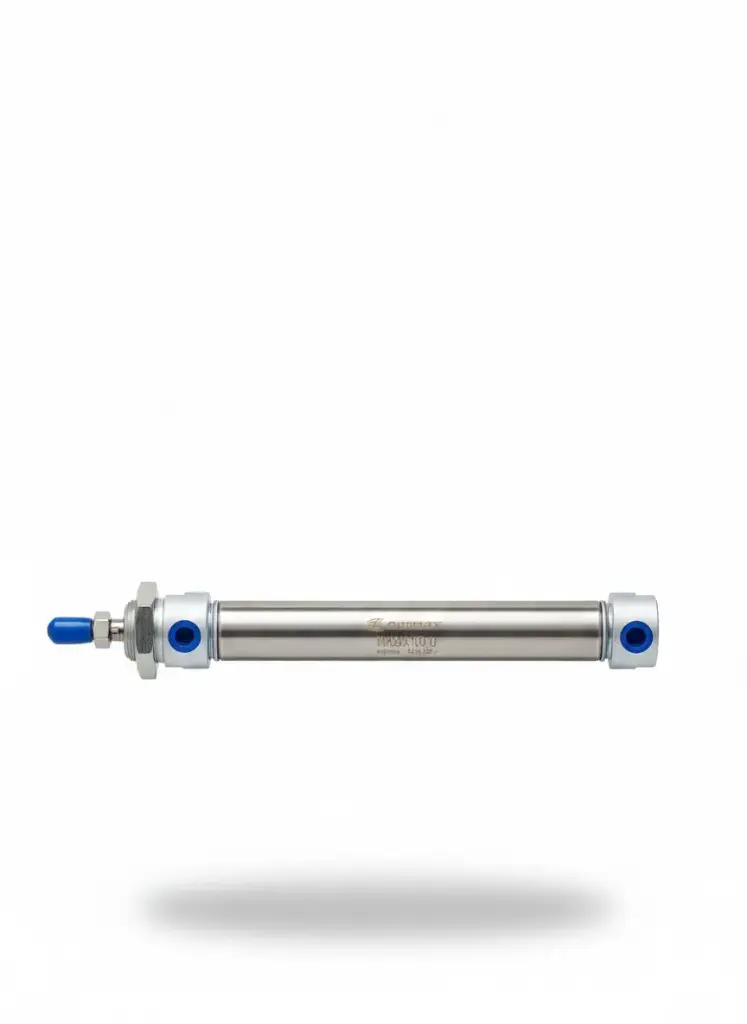 AIRMIXS MA20 100-U Mini Pneumatic Cylinder – 20mm Bore, 100mm Stroke, Stainless Steel (Flat-End)