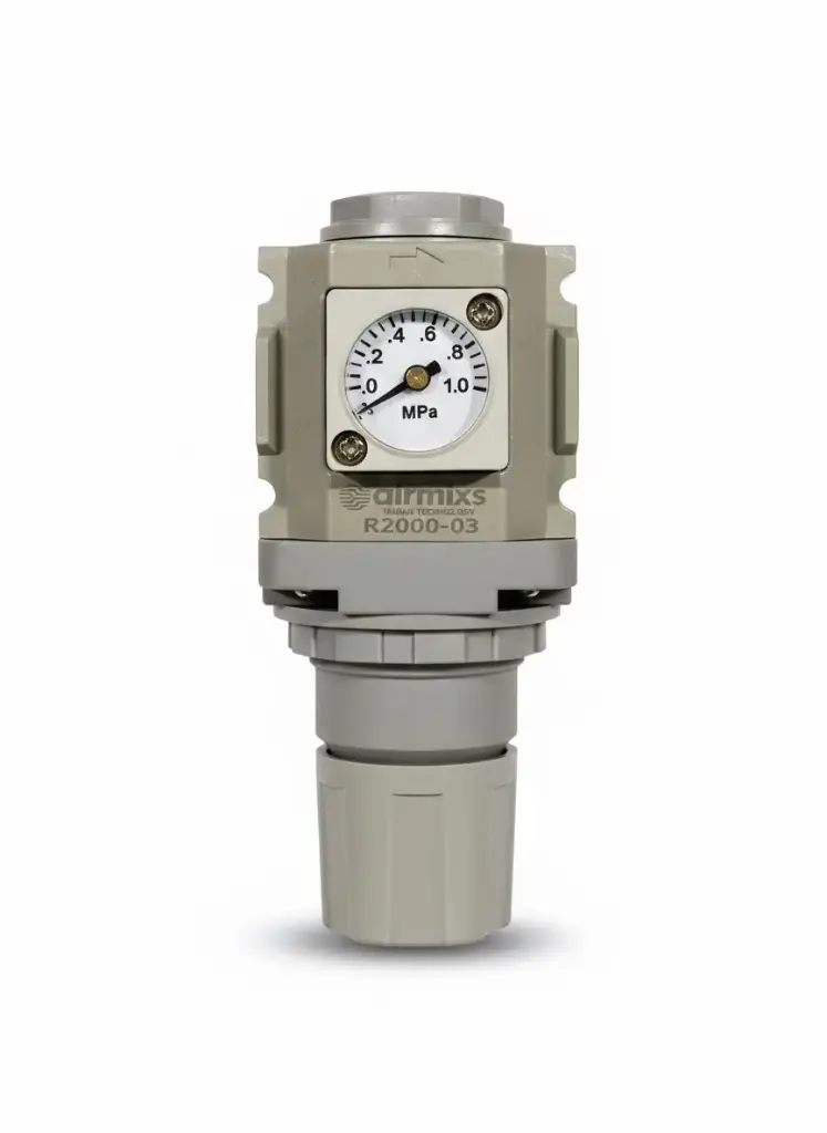 AIRMIXS R2000-03 Modular Pressure Regulator – 3/8" Port with Integrated Square Gauge