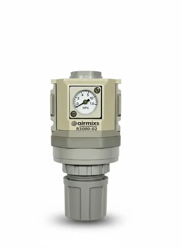 R3000-02 AIRMIXS Precision Pressure Regulator – 1/4" Port with Integrated Square Gauge
