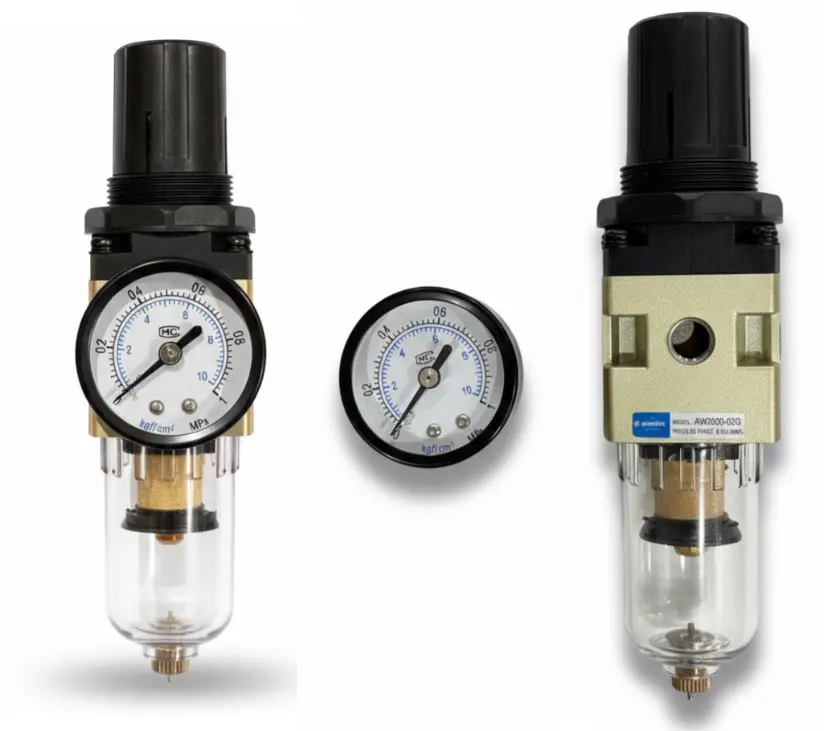 [AW2000-02G] AW2000-02G AIRMIXS Air Filter Regulator – 1/4" Port, 25-Micron with Integrated Gauge