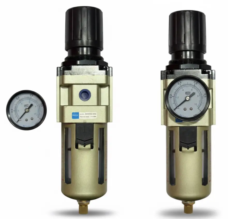 AIRMIXS AW4000-04G Air Filter Regulator – 1/2" Port, 5-Micron Filtration with Pressure Gauge