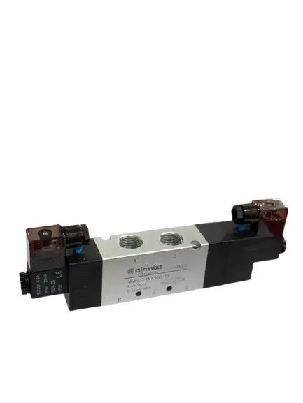 4V430E-15 AIRMIXS Pneumatic Double Solenoid Valve – 1/2" Port, 5/3-Way Exhaust Center