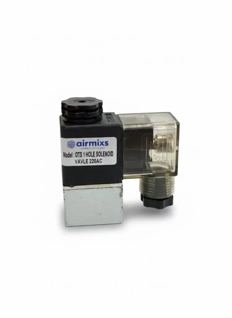 OTS 1-Hole Unloader Solenoid Valve – 220VAC, for Oil-Free Dental & Medical Compressors Airmixs