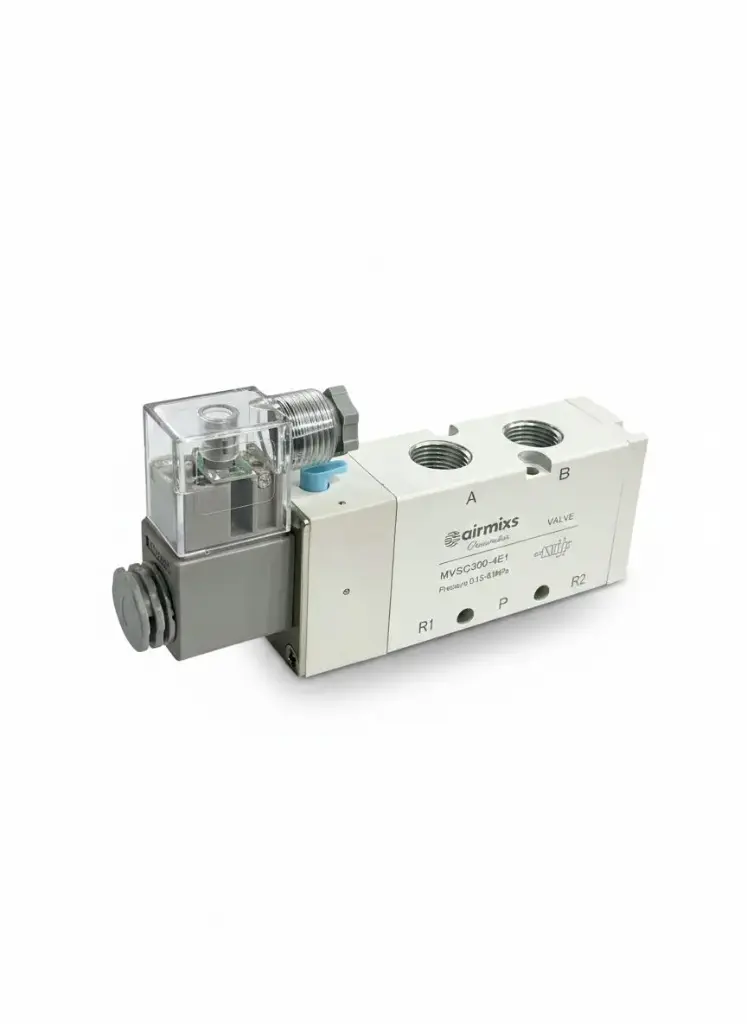 MVSC-300-4E1 AIRMIXS High-Flow Solenoid Valve – 3/8" Port, 5/2-Way Single Solenoid