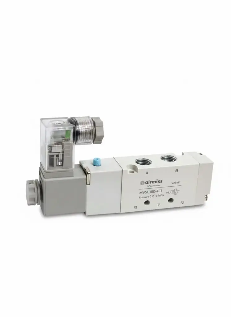 MVSC-180-4E1 AIRMIXS Compact Solenoid Valve – 1/8" Port, 5/2-Way Single Solenoid