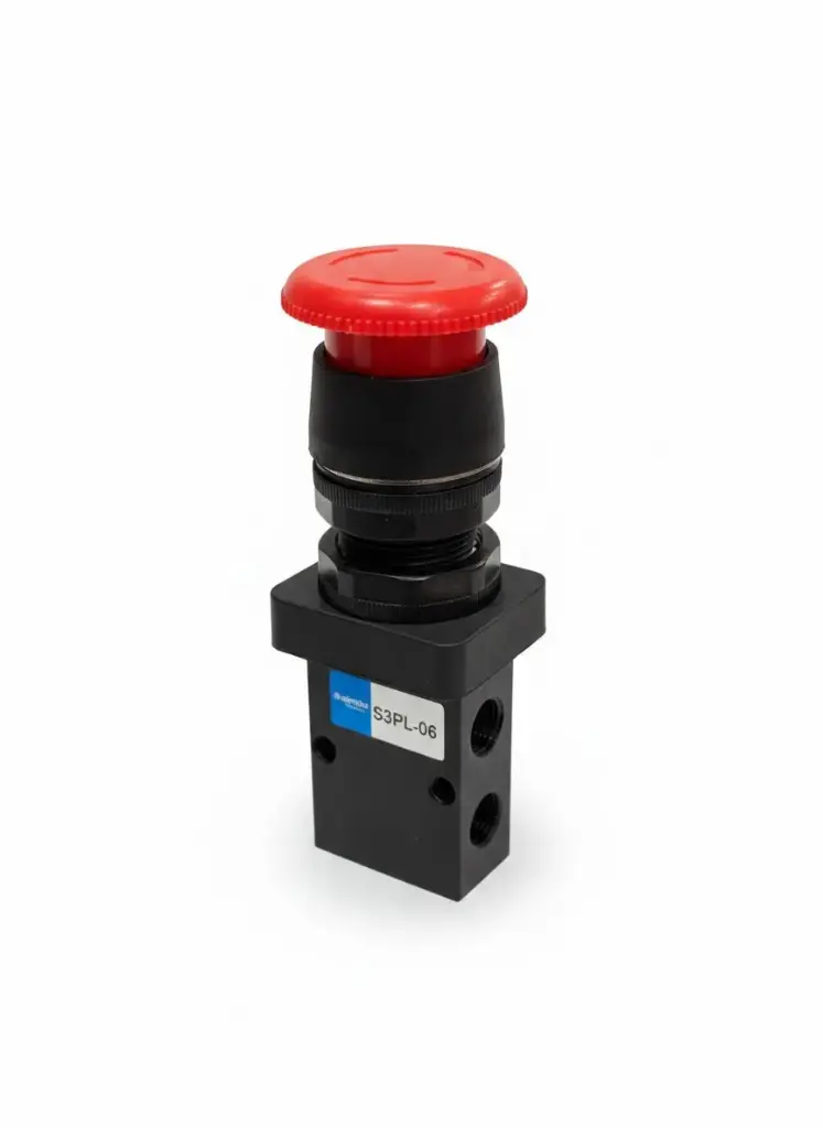 [S3PL-06] S3PL-06 AIRMIXS 1/8" Mechanical Latching Mushroom Button Valve
